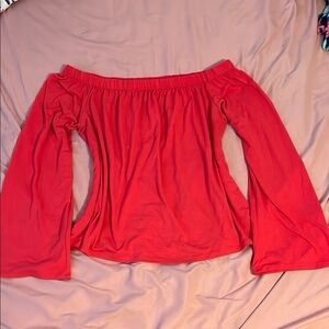 Women's Off-Shoulder Red Top